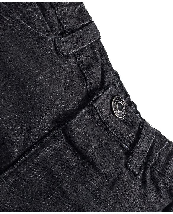 Babyhug Denim Full Length Washed Slim Fit Jeans With Stretch - Dark Blue