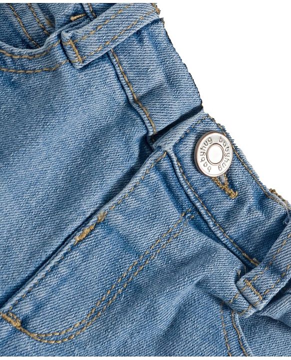 Babyhug Denim Full Length Washed Jeans with Stretch - Navy Blue