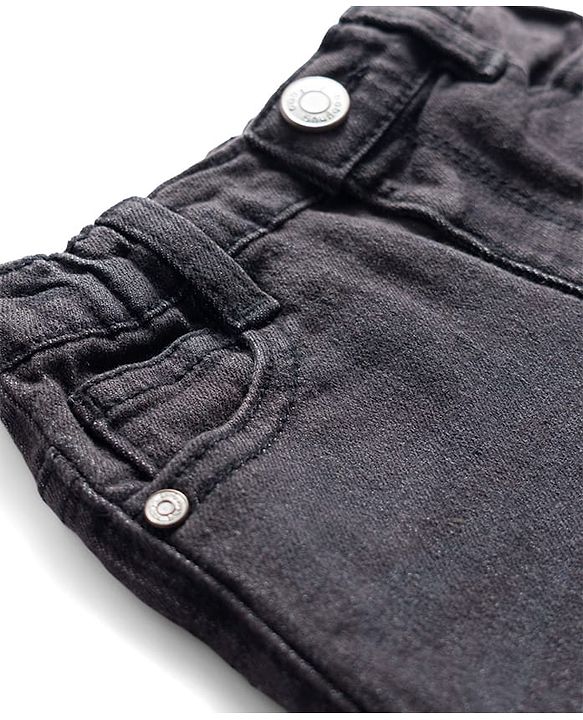 Babyhug Denim Full Length Washed Jeans with Stretch - Navy Blue