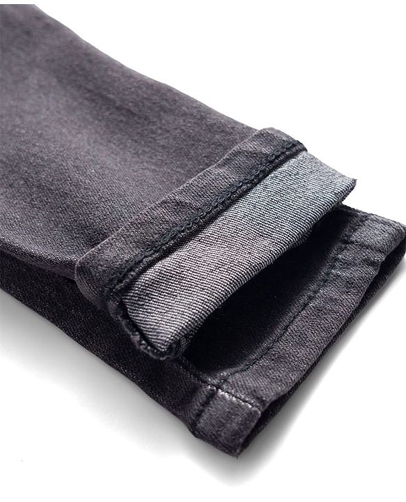 Babyhug Denim Full Length Washed Jeans with Stretch - Navy Blue