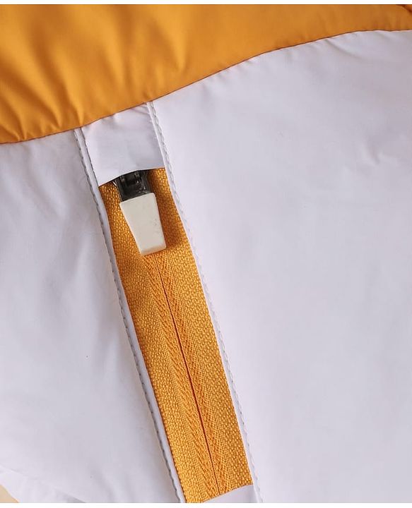 Pine Kids Woven Full Sleeves Color Block Padded Jacket - Yellow & White