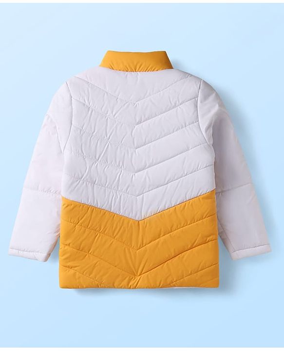 Pine Kids Woven Full Sleeves Color Block Padded Jacket - Yellow & White