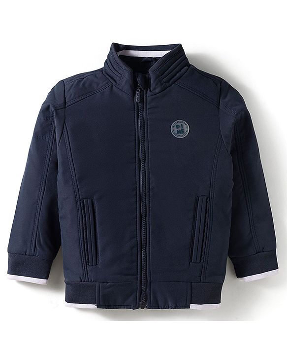 Pine Kids Woven Full Sleeves Padded Jacket - Navy Blue