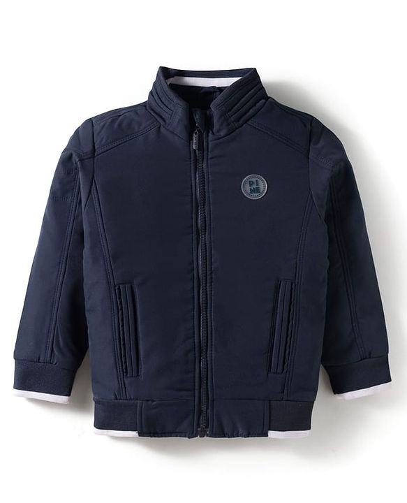 Pine Kids Woven Full Sleeves Padded Jacket - Navy Blue