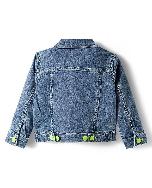 Babyhug Full Sleeves Denim Jacket with Pockets - Blue