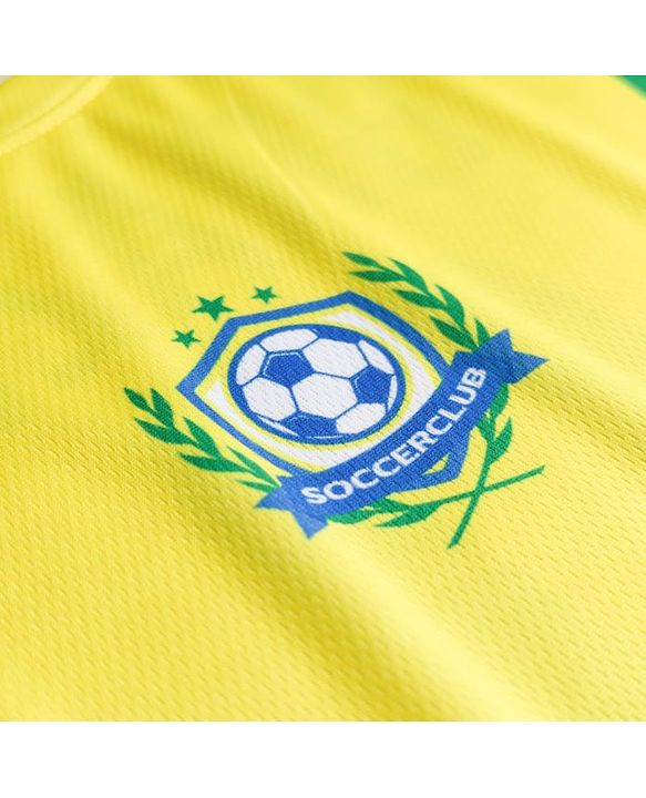 Pine Active Knitted Half Sleeve Brazil Football T-Shirt - Yellow