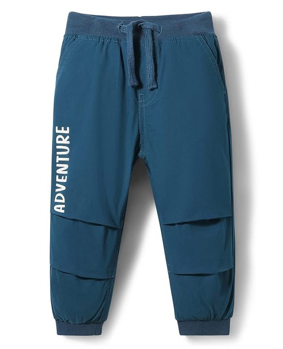 Babyhug Cotton Woven Full Length Jogger With Adventure Print - Rust Orange