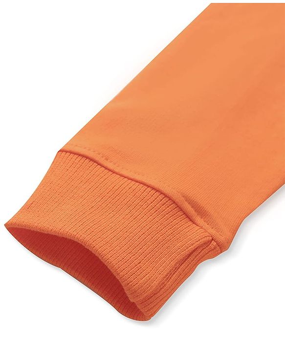 Pine Kids Cotton Knit Full Sleeves Hoodie with Tiger Print - Orange