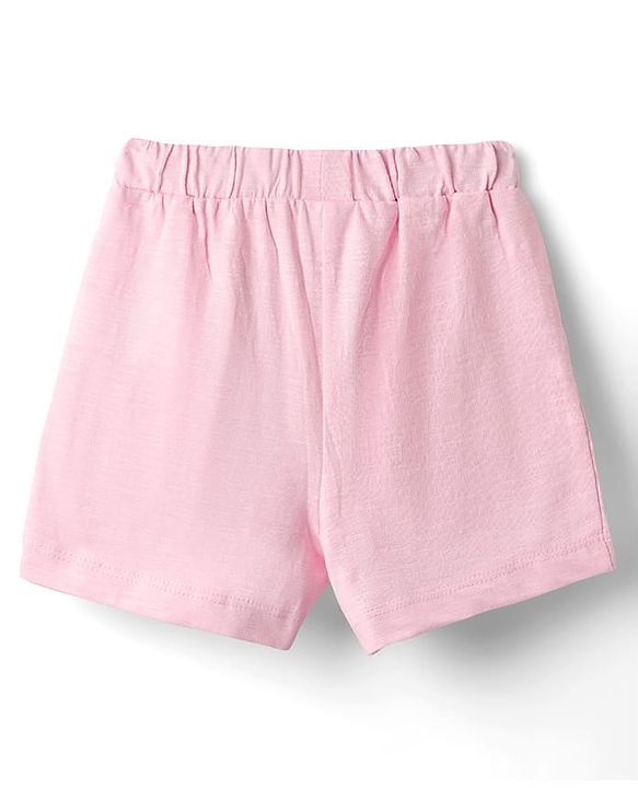 Babyhug Single Jersey Knit Sleeveless Top & Short Set With Floral Print - Pink