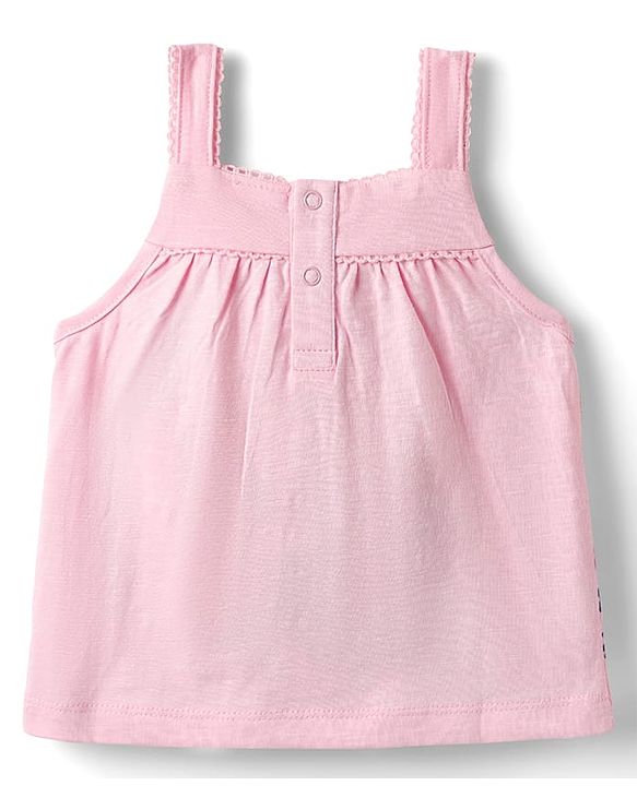 Babyhug Single Jersey Knit Sleeveless Top & Short Set With Floral Print - Pink