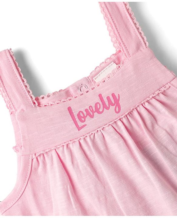 Babyhug Single Jersey Knit Sleeveless Top & Short Set With Floral Print - Pink