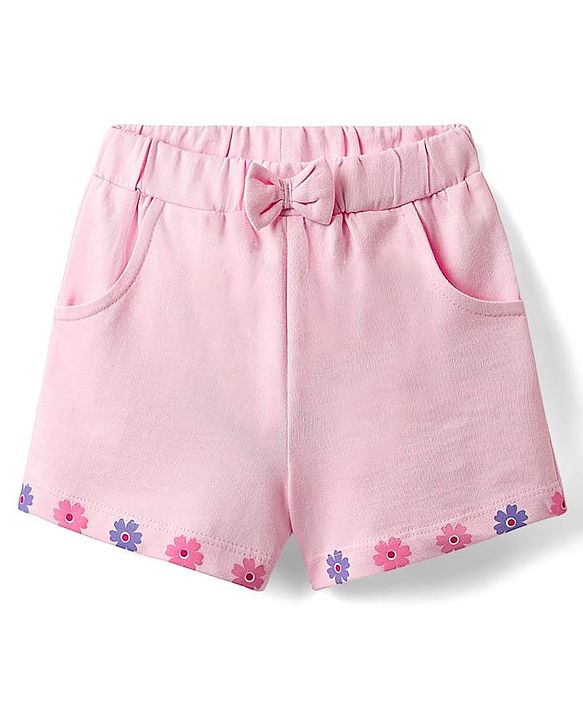 Babyhug Single Jersey Knit  Sleeveless Top & Shorts With Floral Print -Pink & White