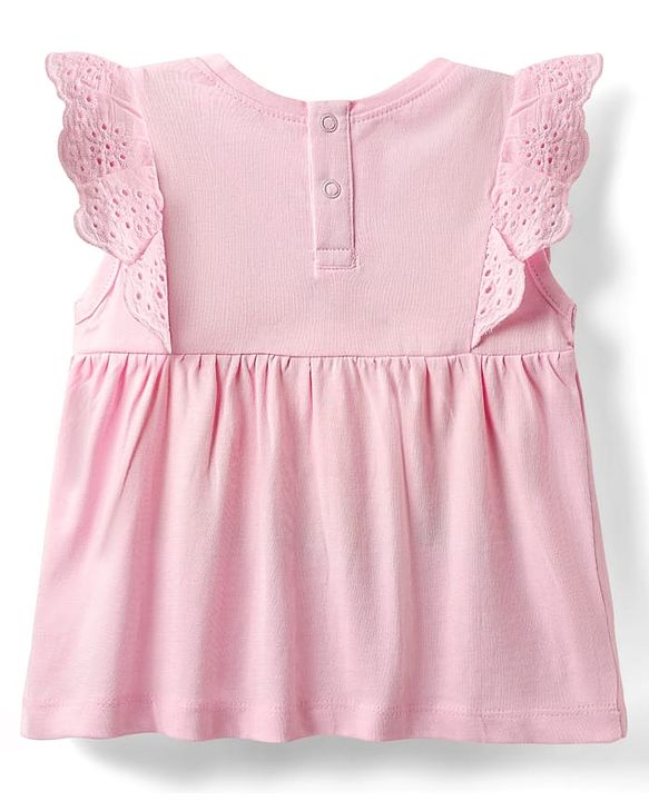 Babyhug Single Jersey Knit  Sleeveless Top & Shorts With Floral Print -Pink & White