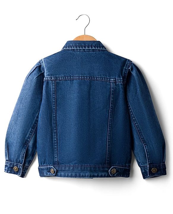 Pine Kids Cotton Woven Full Sleeves Solid Denim Jacket - Blue