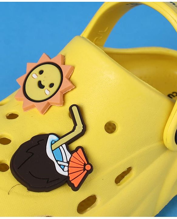 Cute Walk by Babyhug Clogs With Back Strap Closure & Sun Applique - Yellow