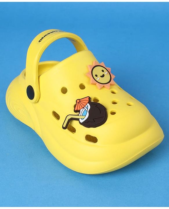 Cute Walk by Babyhug Clogs With Back Strap Closure & Sun Applique - Yellow