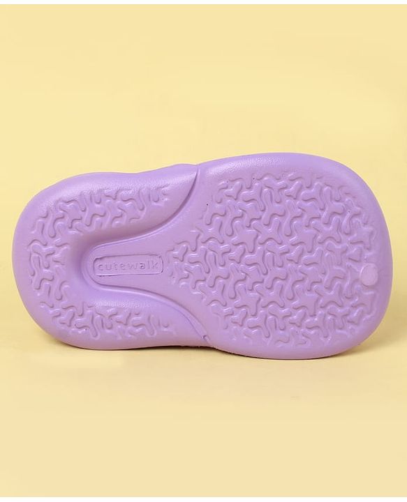 Cute Walk by Babyhug Clogs With Back Strap Closure & Teddy Applique - Purple