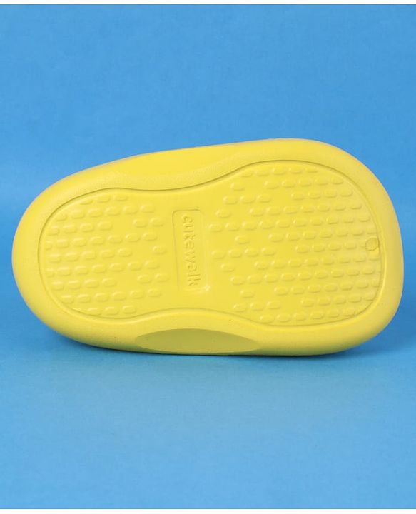 Cute Walk by Babyhug Clogs With Back Strap Closure & Car Applique - Yellow