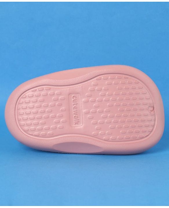 Cute Walk by Babyhug Clogs With Back Strap Closure & Kitten Applique - Pink