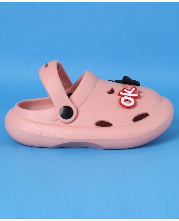 Cute Walk by Babyhug Clogs With Back Strap Closure & Kitten Applique - Pink