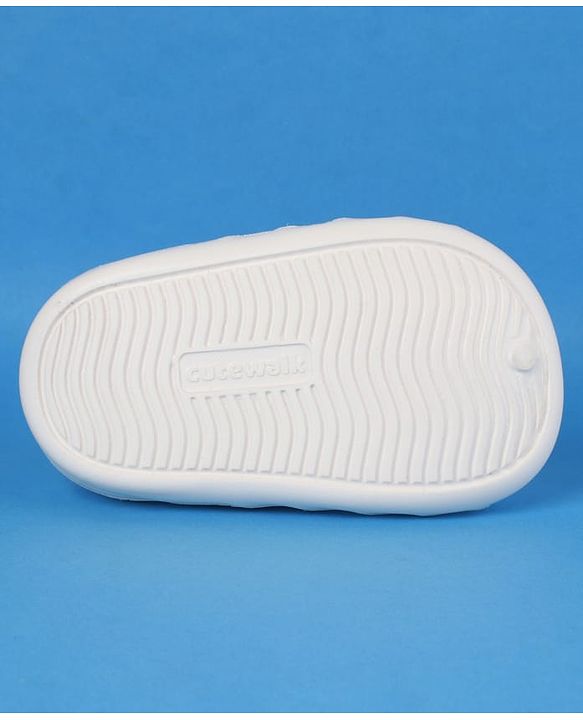 Cute Walk by Babyhug Clogs With Back Strap Closure & Teddy Applique - White