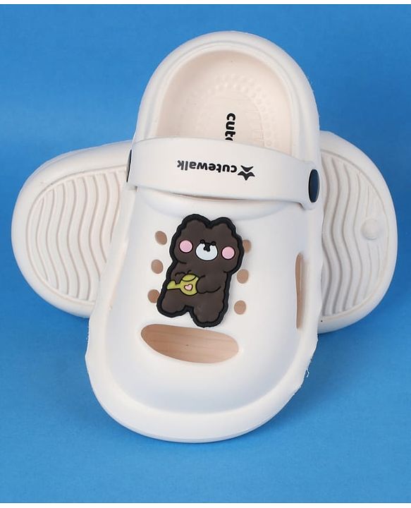 Cute Walk by Babyhug Clogs with Back Strap & Applique - White