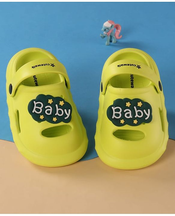 Cute Walk by Babyhug Clogs with Back Strap & Applique - Light Green