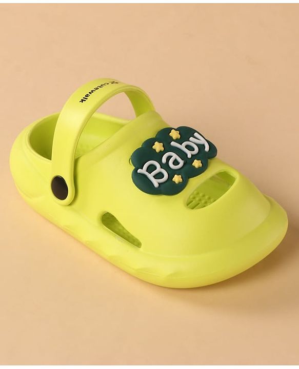 Cute Walk by Babyhug Clogs with Back Strap & Applique - Light Green