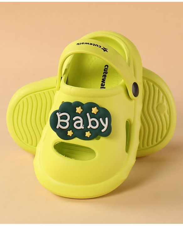 Cute Walk by Babyhug Clogs with Back Strap & Applique - Light Green
