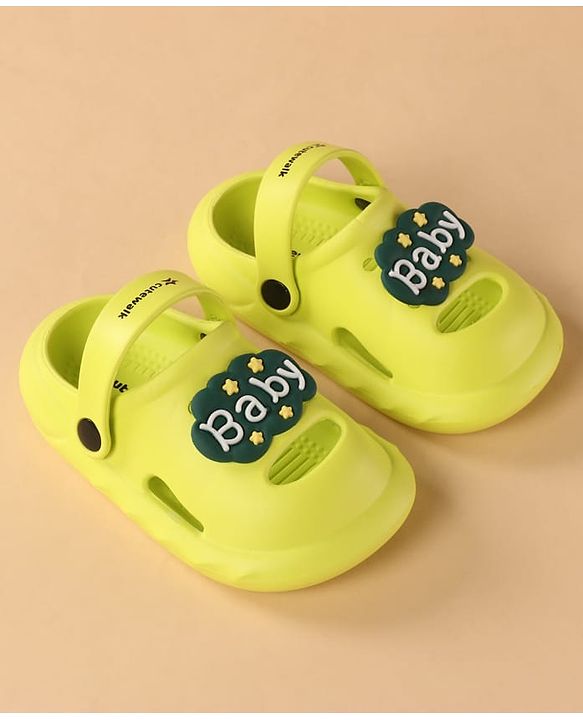 Cute Walk by Babyhug Clogs with Back Strap & Applique - Light Green