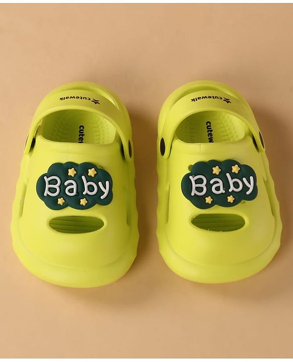 Cute Walk by Babyhug Clogs with Back Strap & Applique - Light Green