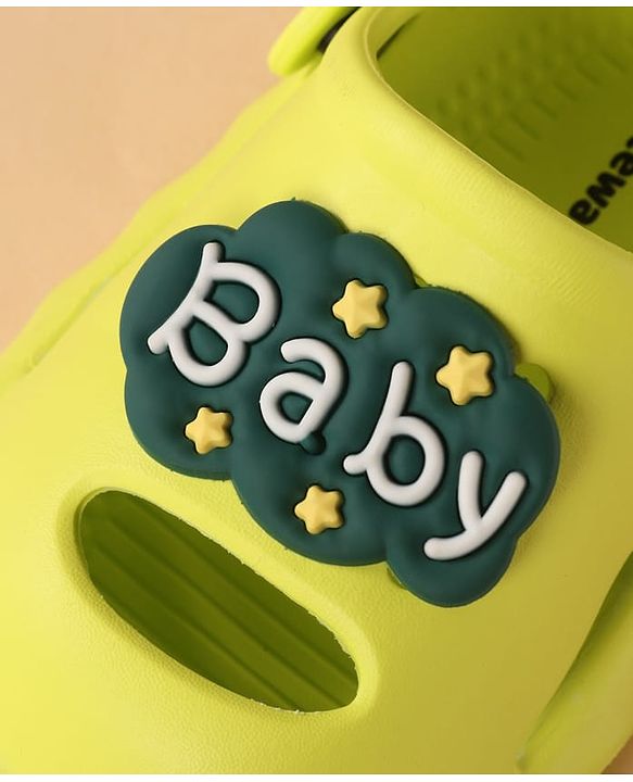 Cute Walk by Babyhug Clogs with Back Strap & Applique - Light Green