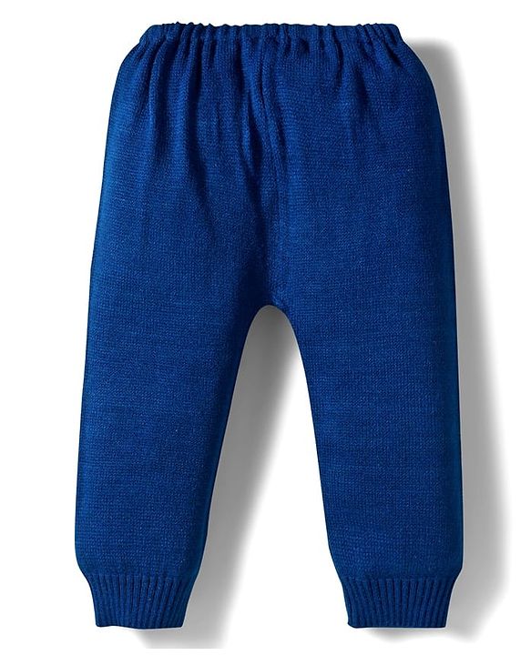 Babyhug Knitted Full Sleeves Sweater Set With Aztec Design - Navy Blue
