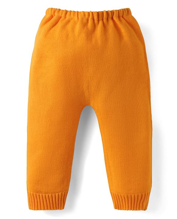 Babyhug Knitted Full Sleeves Solid Color Sweater Set with Cable Knit Design - Red