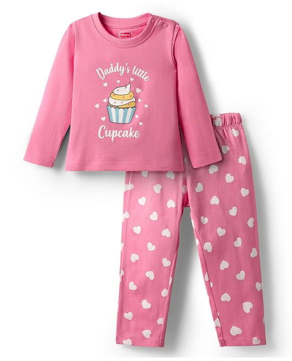 Babyhug Cotton Knit Half Sleeves Night Suit with Panda & Elephant Print - Blue & White