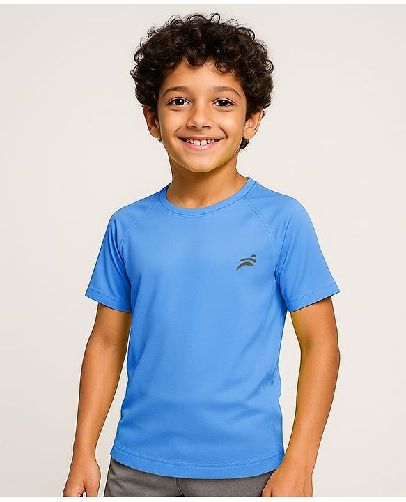 Pine Active Knit Half Raglan Sleeves Solid Color T-Shirts Pack of 3 - Black Blue & Neon Green