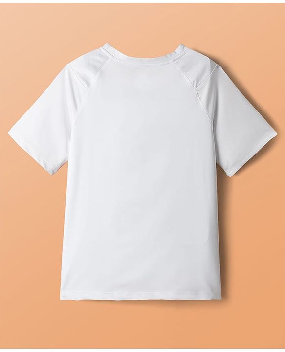 Pine Active Knit Half Raglan Sleeves Solid Color T-Shirts Pack of 3 - White Blue & Red