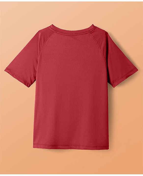 Pine Active Knit Half Raglan Sleeves Solid Color T-Shirts Pack of 3 - White Blue & Red