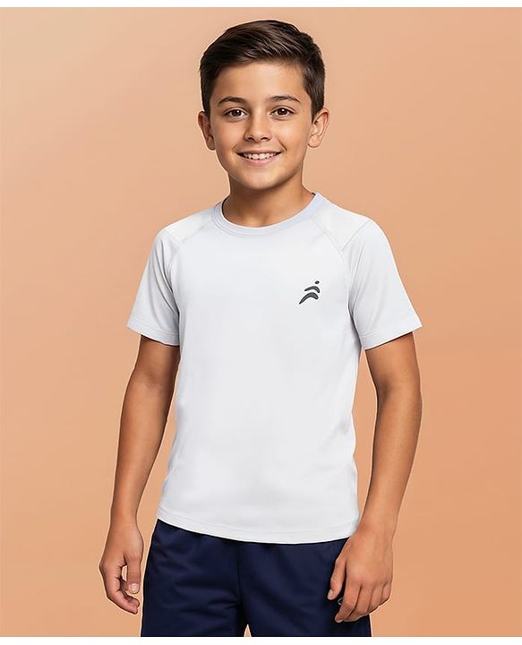 Pine Active Knit Half Raglan Sleeves Solid Color T-Shirts Pack of 3 - White Blue & Red