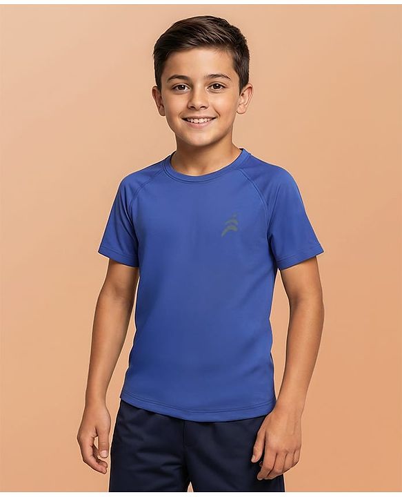 Pine Active Knit Half Raglan Sleeves Solid Color T-Shirts Pack of 3 - White Blue & Red