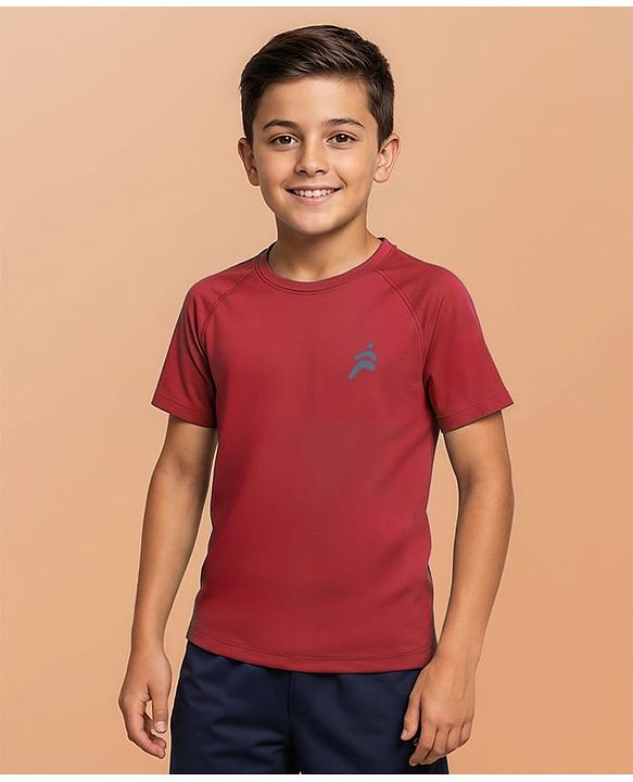 Pine Active Knit Half Raglan Sleeves Solid Color T-Shirts Pack of 3 - White Blue & Red