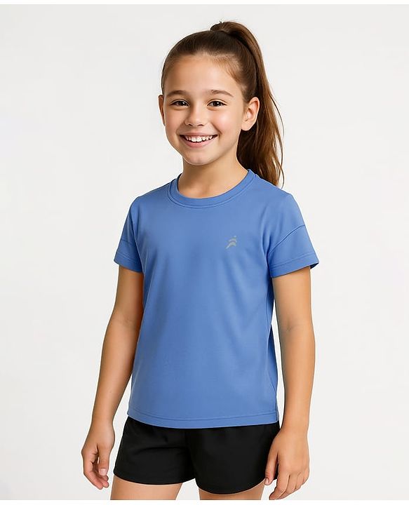 Pine Active Knit Half Sleeves Solid Color T-Shirts Pack of 3 - Light Blue & Blue