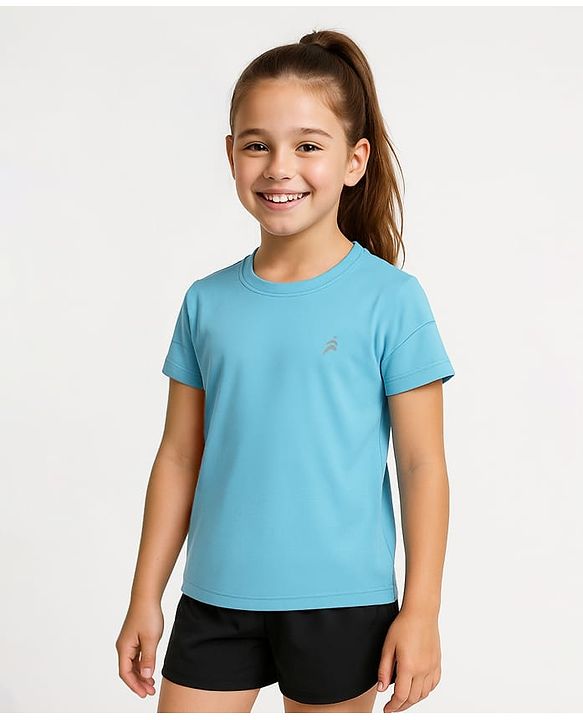 Pine Active Knit Half Sleeves Solid Color T-Shirts Pack of 3 - Light Blue & Blue