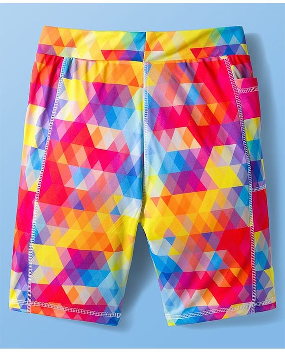 Pine Active Knit Half Sleeves T-Shirt & Shorts Set Text Print - White & Multicolor