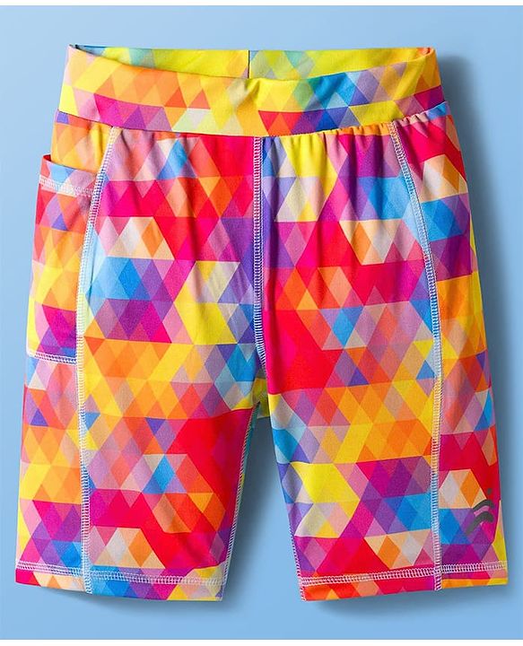 Pine Active Knit Half Sleeves T-Shirt & Shorts Set Text Print - White & Multicolor