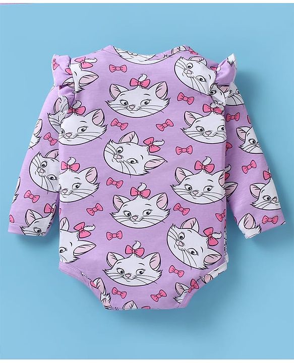 Babyhug Disney Interlock Knit Full Sleeves Onesies With Aristocats Marie Graphics Pack Of 3 - Pink White & Purple