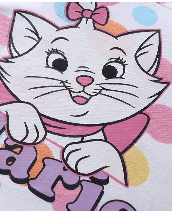Babyhug Disney Interlock Knit Full Sleeves Onesies With Aristocats Marie Graphics Pack Of 3 - Pink White & Purple