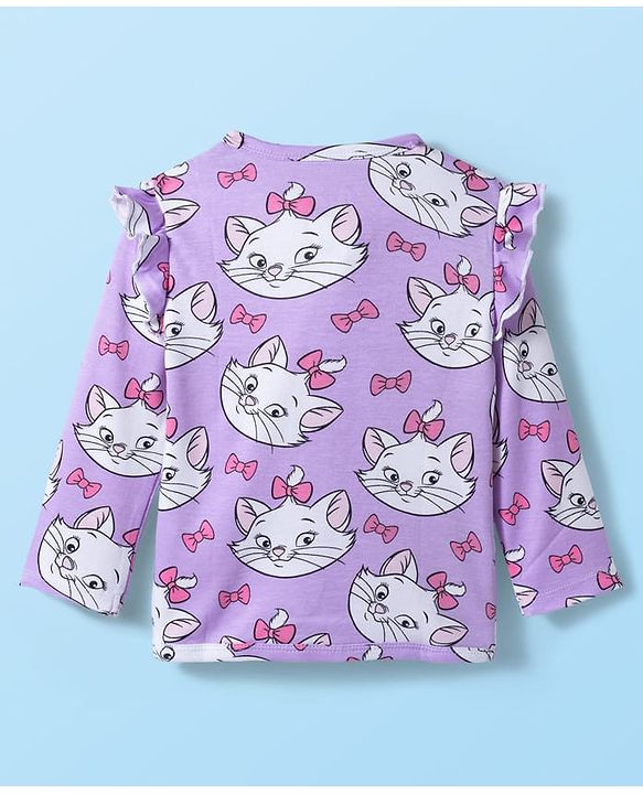 Babyhug Disney Interlock Knit Full Sleeves Jhablas With Aristocats Marie Print Pack Of 3 - Pink Purple & White