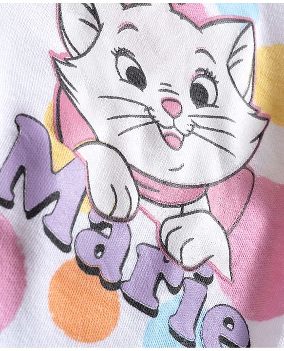 Babyhug Disney Interlock Knit Full Sleeves Jhablas With Aristocats Marie Print Pack Of 3 - Pink Purple & White