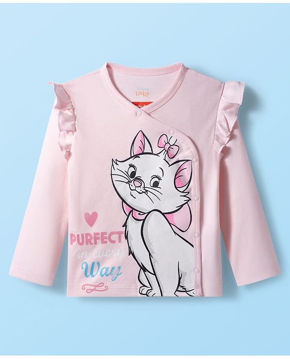 Babyhug Disney Interlock Knit Full Sleeves Jhablas With Aristocats Marie Print Pack Of 3 - Pink Purple & White
